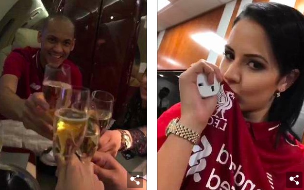 转粉！法比尼奥妻子亲吻利物浦队徽庆祝丈夫加盟