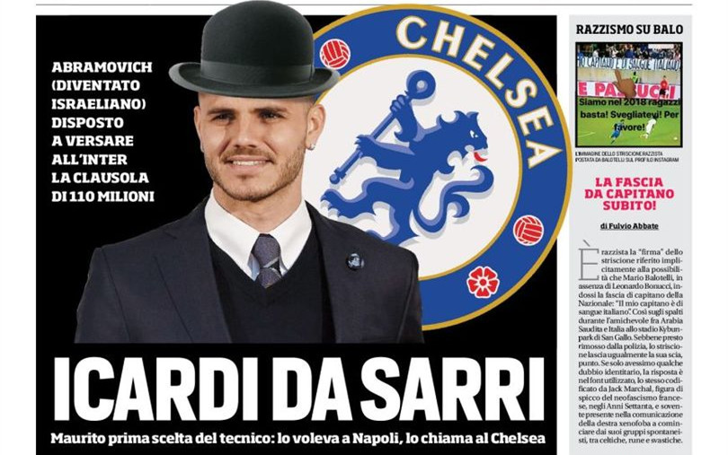 曝切尔西愿意支付1.1亿解约金买下伊卡尔迪